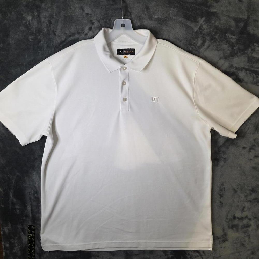 Loudmouth Golf Polo Shirt Mens XL White Performance Short Sleeve